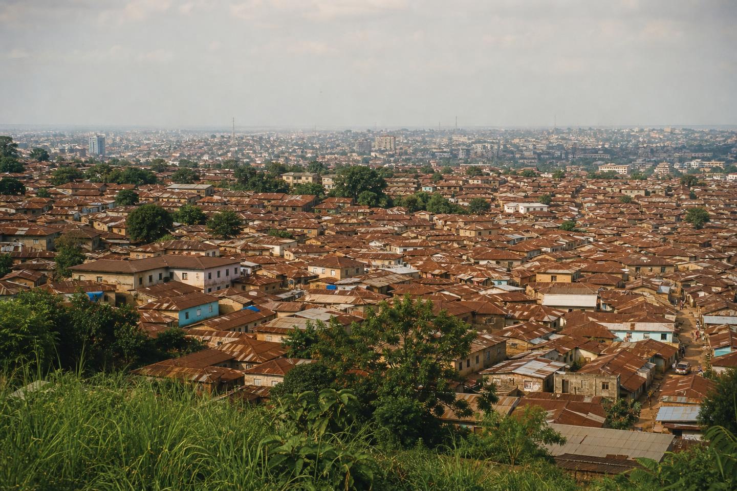 Drone view of Ibadan, Nigeria